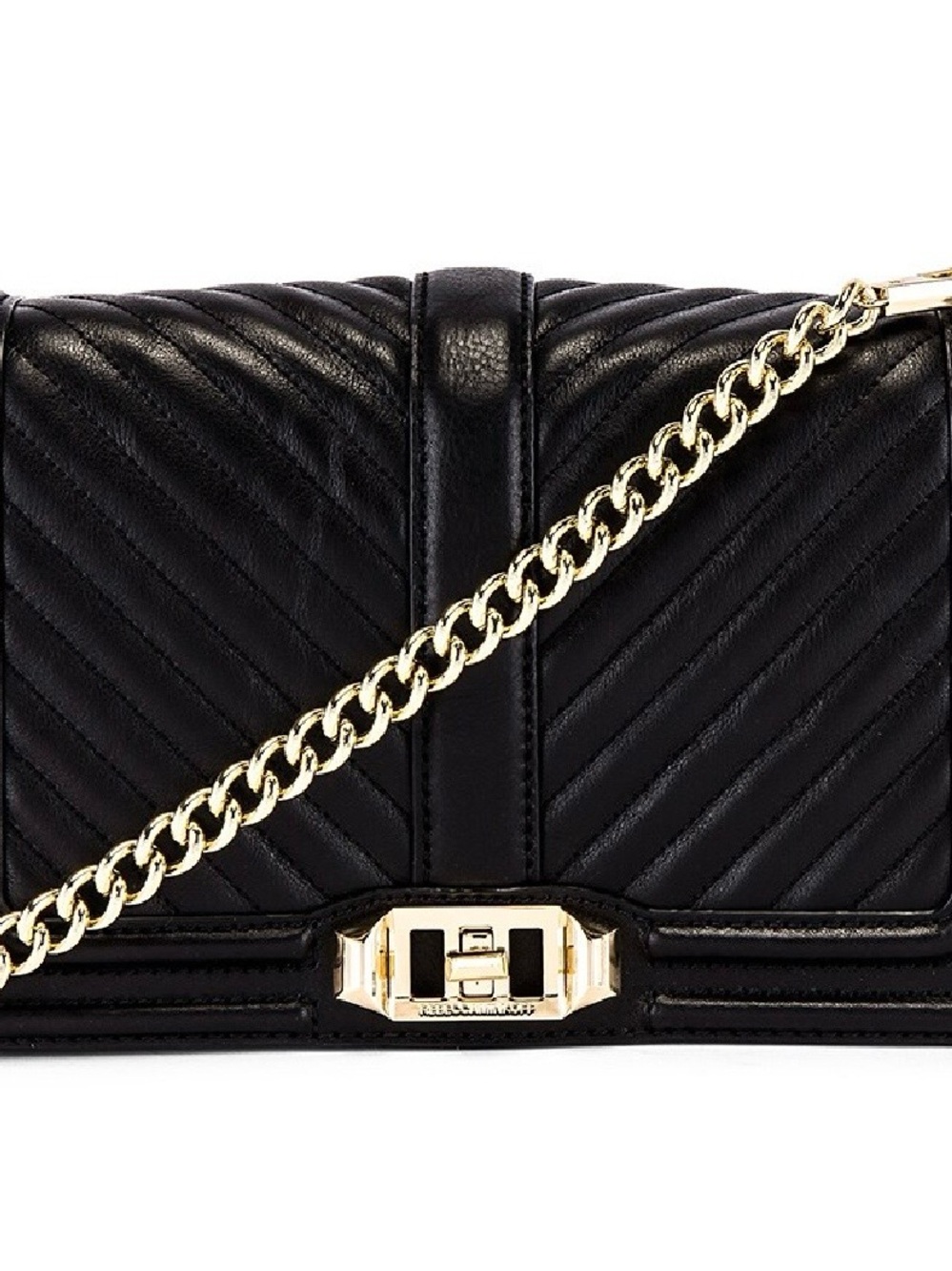 Rebecca Minkoff Black Chevron Quilted Love Crossbody Bag